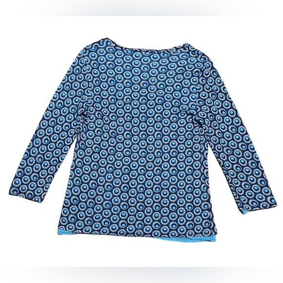 Boden Double Layer Tencel Blue Circle Print Top Sz 8 - Picture 4 of 14